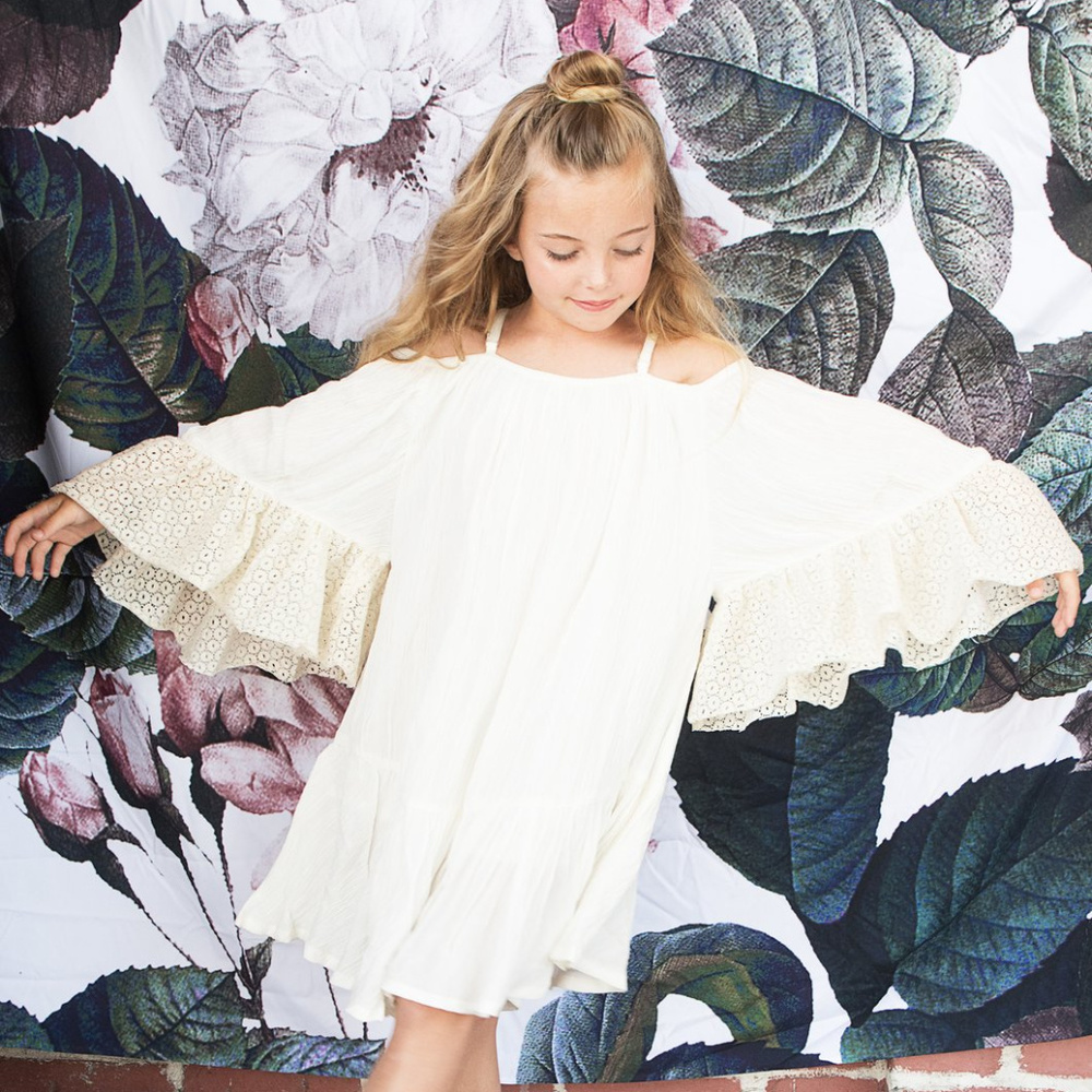 NEW Boho Kids Off-White Angel Wings Dress